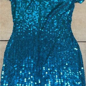 Niteline Turquoise Sequin Dress